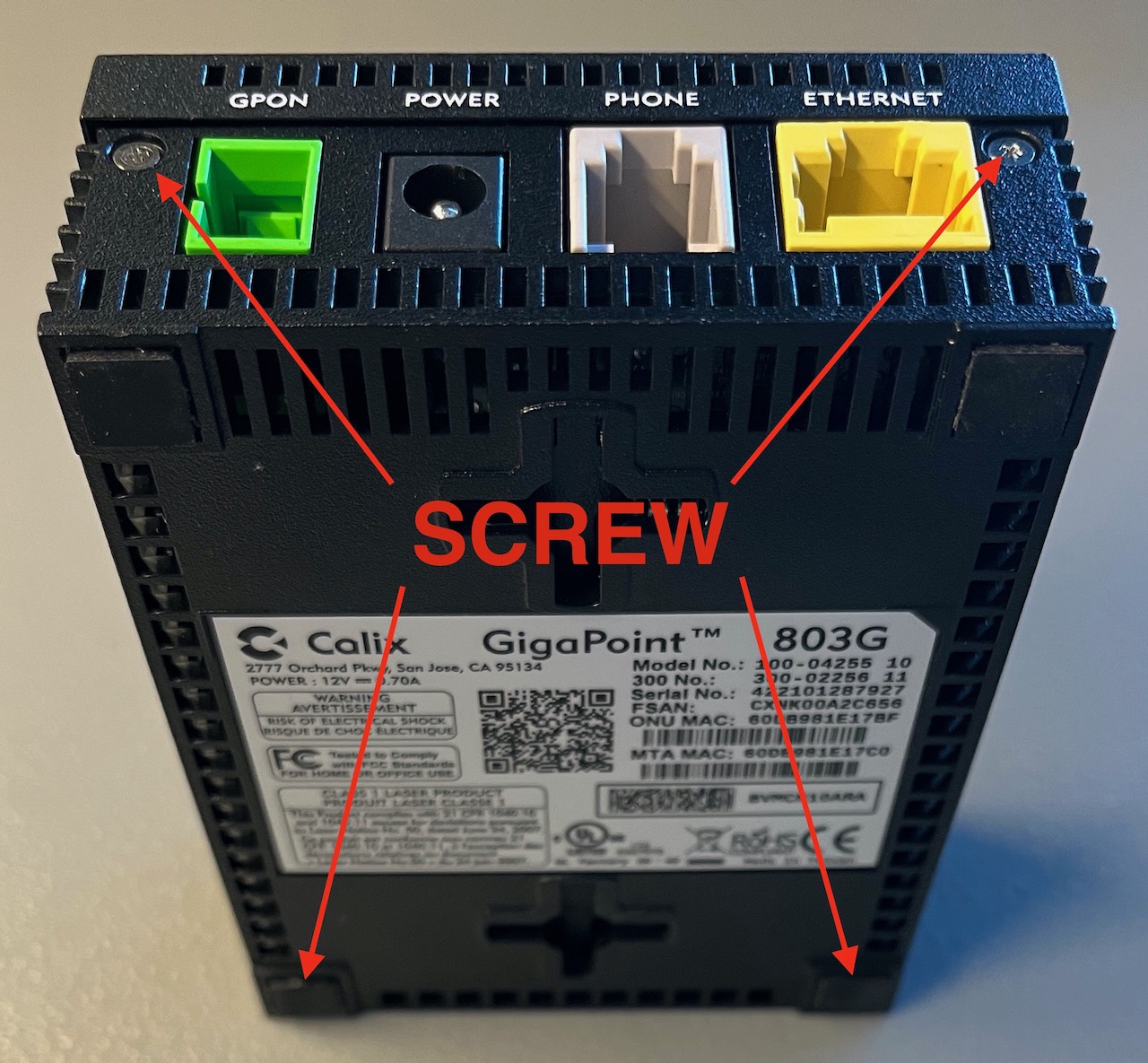 How to clone your Calix GPON ONT (Optical Network Terminal)